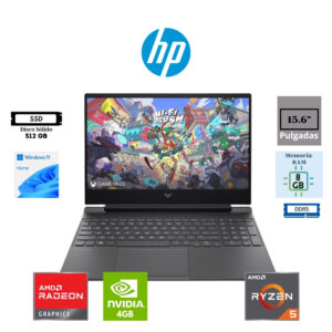 Notebook HP Victus Gaming 15-FB0128LA 15.6" , AMD Ryzen 5 5600HS hasta 5.0GHz, 8GB DDR5-5600MHz