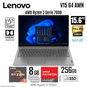 Laptop Lenovo V15 G4 AMN AMD Ryzen 3-7320U 8GB RAM 256GB SSD 156 FHD Free Dos - 82YU00X4LM