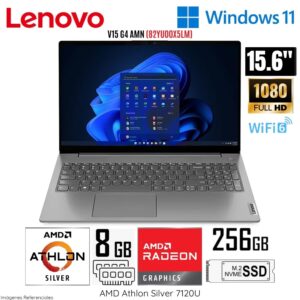 LAPTOP LENOVO V15 G4 AMN AMD ATHLON SILVER 7120U 8GB RAM 256GB SSD 15.6' FHD - 82YU00X5LM