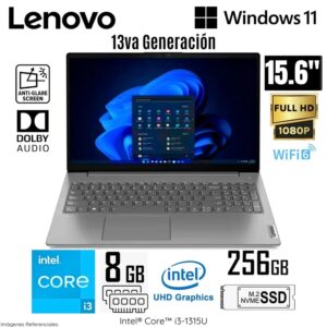 Laptop Lenovo V15 G4 IRU Intel Core i3-1315U 8GB RAM 256GB SSD 15,6 pulg FHD - 83A100ELLM