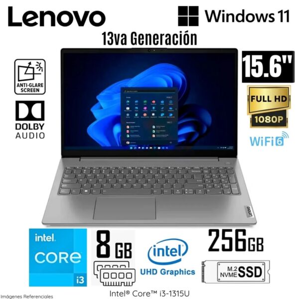 Laptop Lenovo V15 G4 IRU Intel Core i3-1315U 8GB RAM 256GB SSD 15,6 pulg FHD - 83A100ELLM
