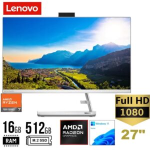 ALL IN ONE LENOVO IdeaCentre 3 27ALC6 27″ FHD IPS Ryzen 7 7730U 2.0/4.5GHz 16GB DDR4-3200 512GB W11 Home BLANCO(White)