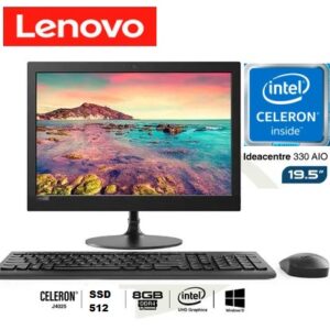 All in One Lenovo IdeaCentre AIO 330 19.5" Intel Celeron 8GB RAM SOLIDO 512 PRODUCTO REMANUFACTURADA producto llega en caja marron