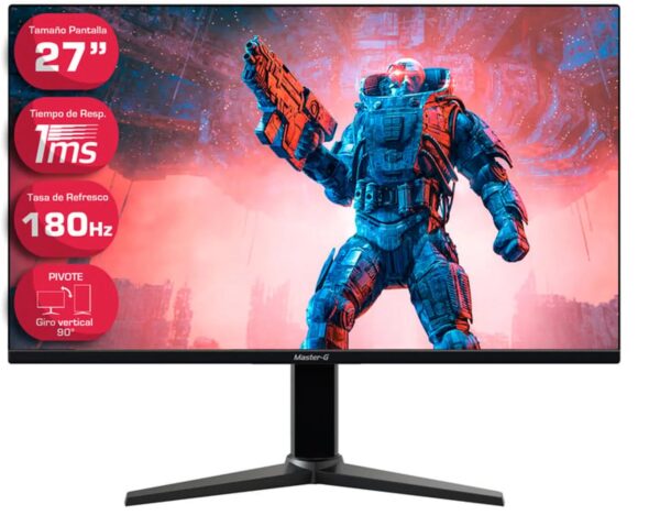 Monitor Gamer Master-G 27 Full HD 180Hz 1Ms Pivot Posición Vertical