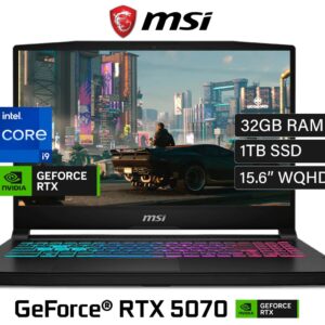 Laptop MSI Katana 15HX B14WGK-016US Intel Core i9 14900HX RAM 32GB Disco 1TB SSD Video NVIDIA RTX 5070 8GB 15.6" WQHD Windows 11