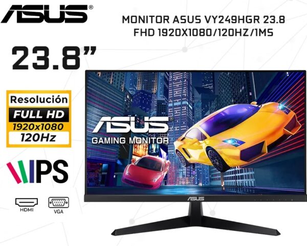MONITOR ASUS VY249HGR 23.8" FHD 1920X1080/120HZ/1MS (PN:90LM06A3-B02AB0