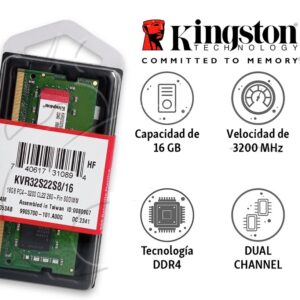 Memoria RAM Kingston para Laptop 16GB DDR4 3200MHz/PC4