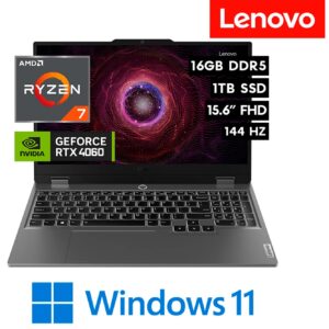 Laptop Lenovo LOQ 15AHP9 - AMD Ryzen 7 8845HS 16GB 1TB SSD NVIDIA RTX 4060 8GB 15.6″ FHD 144Hz W11