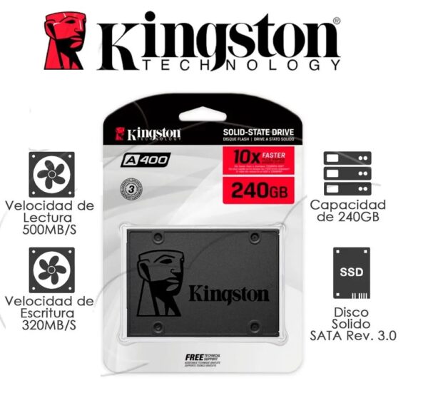 SSD Disco Solido Kingston A400 240 GB 2.5" SATA