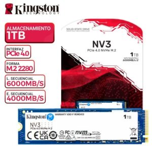 SSD Disco 1TB Kingston NV3 NVMe PCIe 4.0 de 6000Mb/s