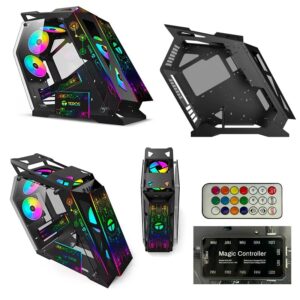 Case gamer TEROS TE-1311G, Mid Tower, USB 3.0 / USB 2.0, audio, ventilador ARGB, blanco y negro