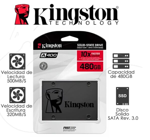 SSD Disco Solido Kingston A400 480 GB 2.5″ SATA original
