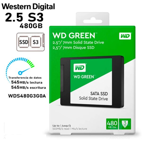 SSD DISCO SOLIDO 480 GB SATA WESTERN DIGITAL GREEN