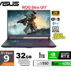 Laptop ASUS ROG Strix G17 Ryzen 7 7845hx 32gb 1tb 17.3' Wqhd 240hz Color Negro G713PV TECLADO AMERICANO