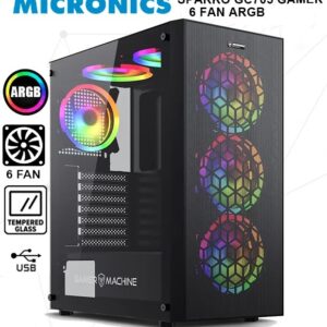 CASE MICRONICS SPARKO GC705 GAMER 6 FAN ARGB (D:35CM W:20CM H:44CM) SIN FUENTE