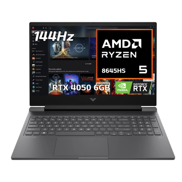 Laptop HP Victus Amd Ryzen 5‑8645HS 8GB 512GB SSD 156 FHD RTX 4050-6gb w11 home 15-fb2082wm TECLADO AMERICANO - Imagen 2