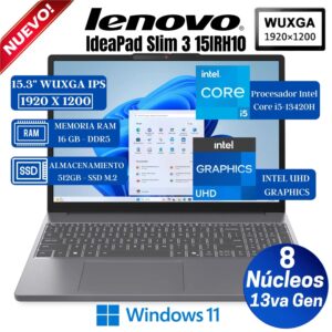 Laptop Lenovo IdeaPad Slim 3 15IRH10 15.3" WUXGA IPS, Core i5-13420H, Ram 16GB, SSD 512GB