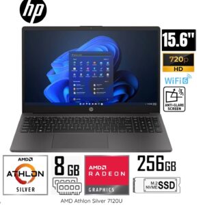 Laptop HP 255 G10 AMD Athlon Silver 7-120U 8GB RAM 256GB SSD 15.6" GRIS